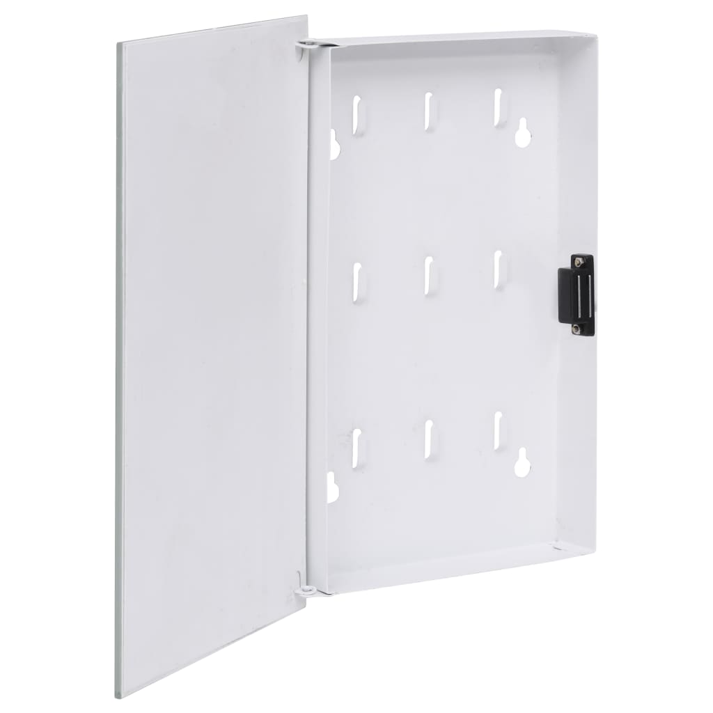 Key Box with Magnetic Board White 30x20x4 cm