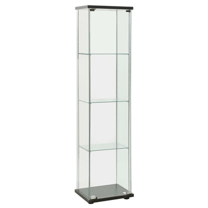 Storage Cabinet Tempered Glass Black