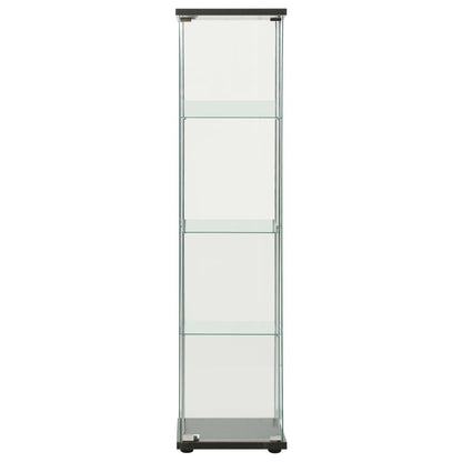 Storage Cabinet Tempered Glass Black