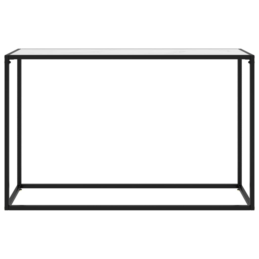 Console Table White 120x35x75 cm Tempered Glass