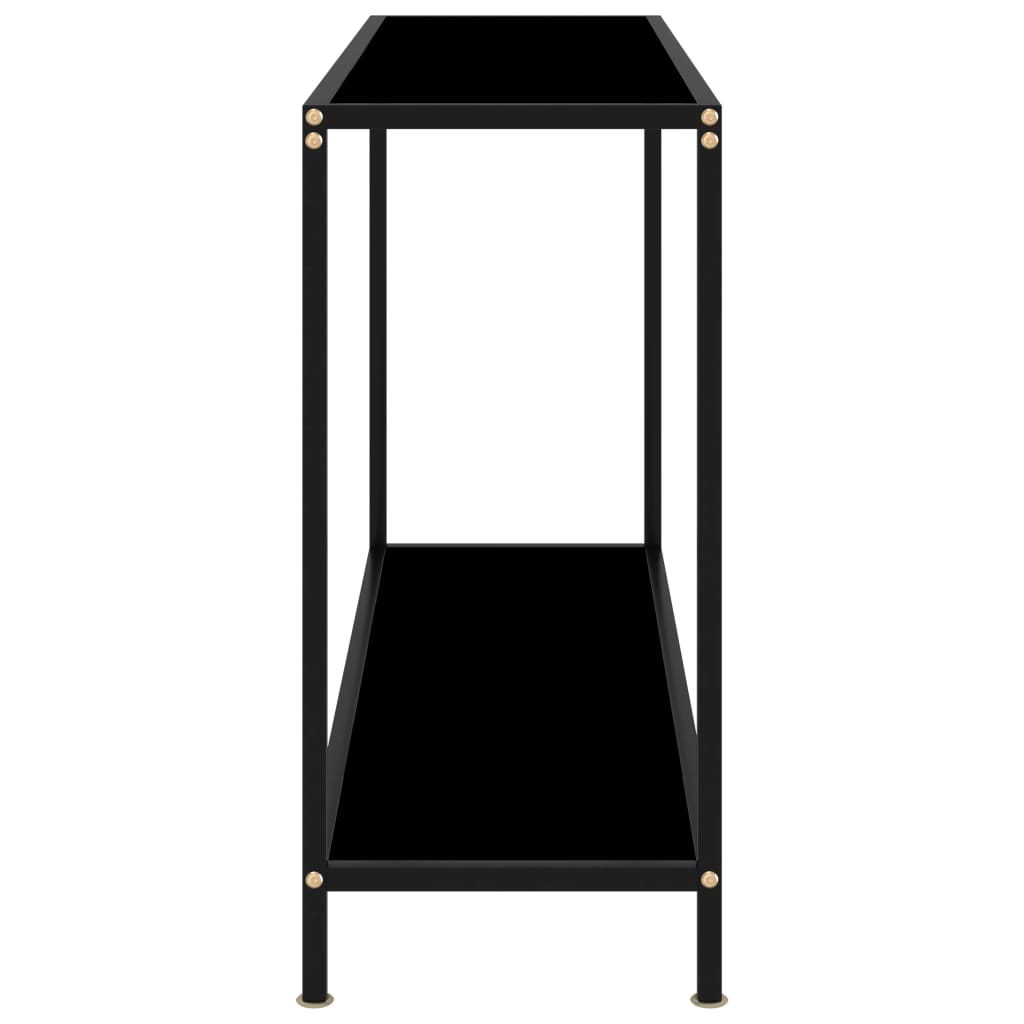 Console Table Black 120x35x75 cm Tempered Glass