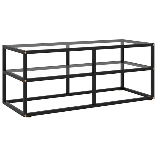 TV Cabinet Black with Tempered Glass 100x40x40 cm