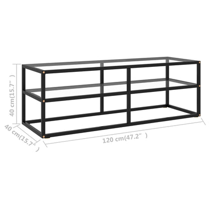 TV Cabinet Black with Tempered Glass 120x40x40 cm