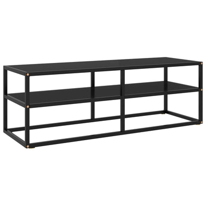 TV Cabinet Black with Black Glass 120x40x40 cm