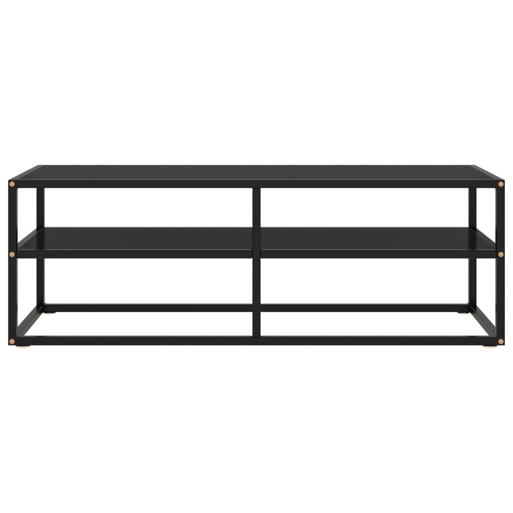 TV Cabinet Black with Black Glass 120x40x40 cm