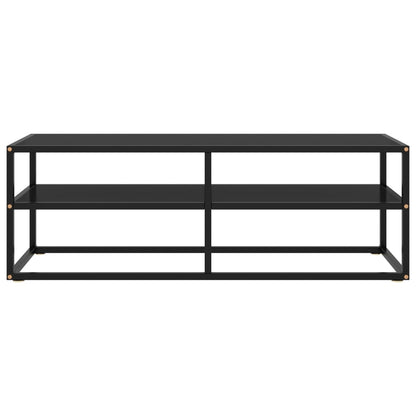 TV Cabinet Black with Black Glass 120x40x40 cm