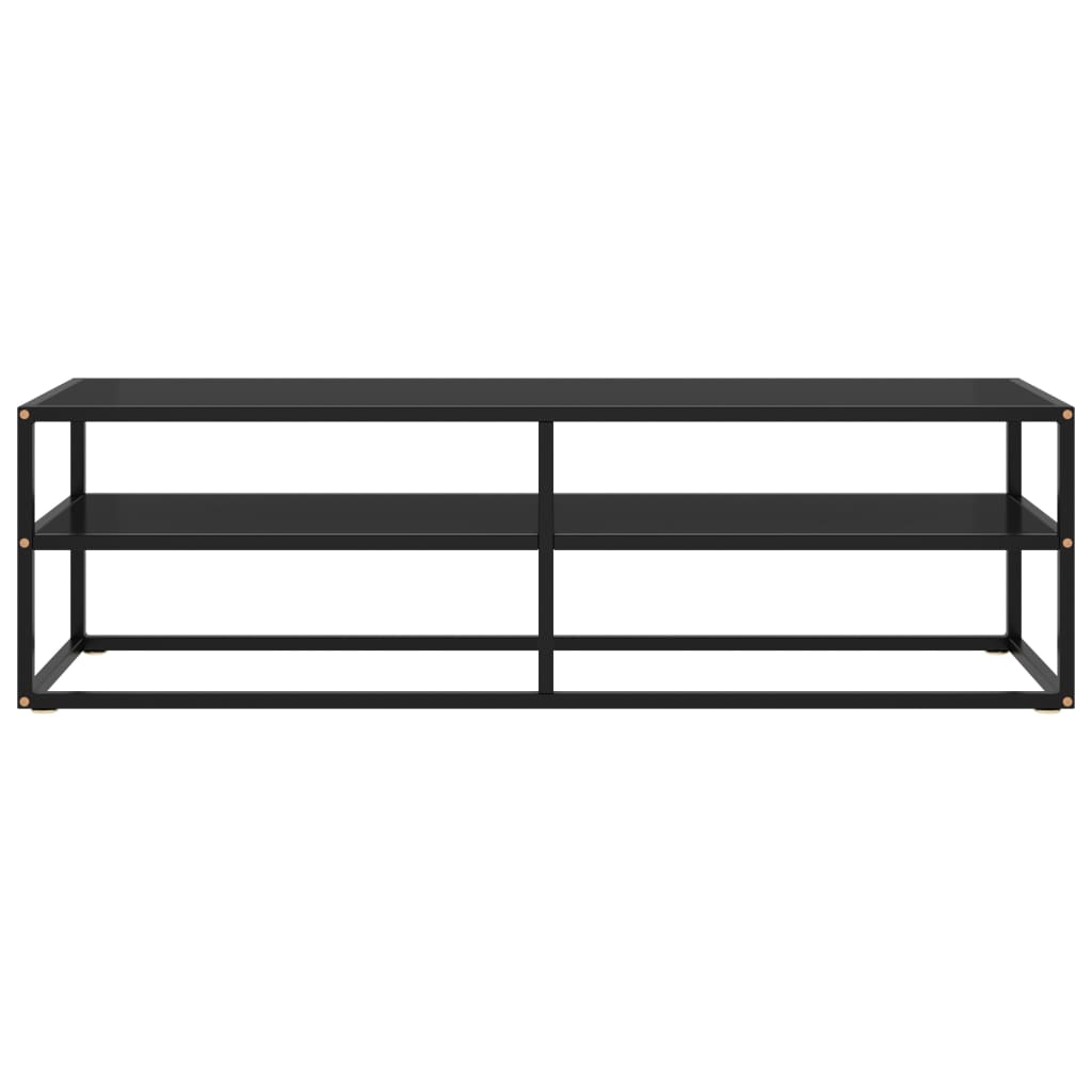 TV Cabinet Black with Black Glass 140x40x40 cm