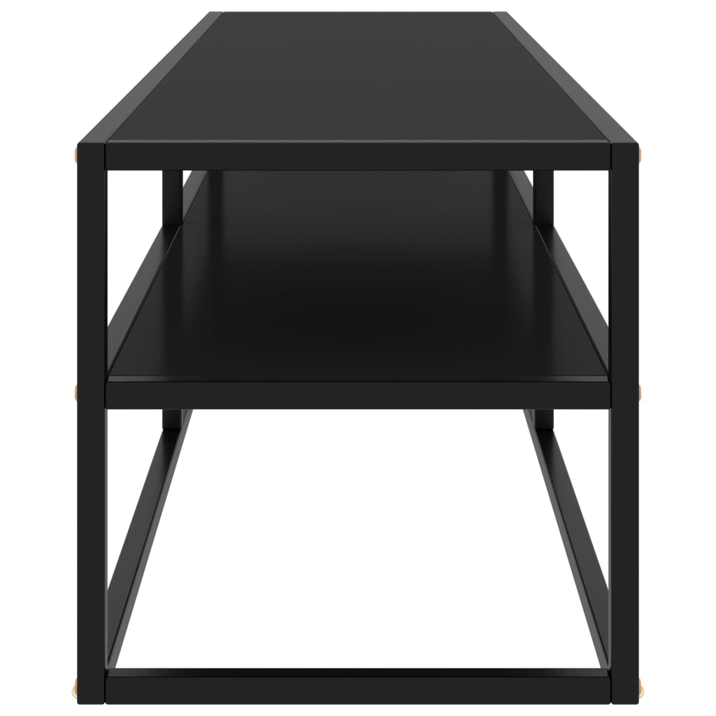 TV Cabinet Black with Black Glass 140x40x40 cm