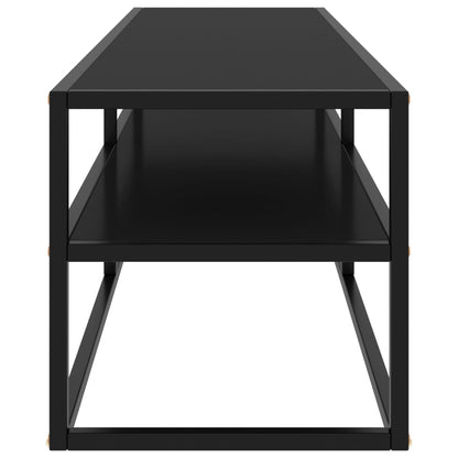 TV Cabinet Black with Black Glass 140x40x40 cm