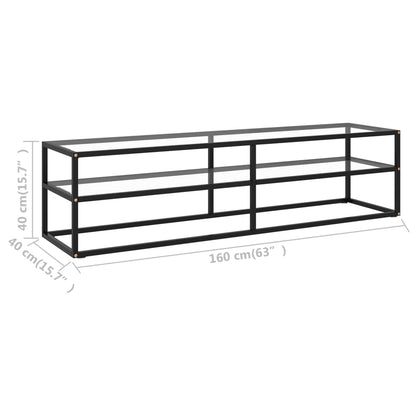 TV Cabinet Black with Tempered Glass 160x40x40 cm