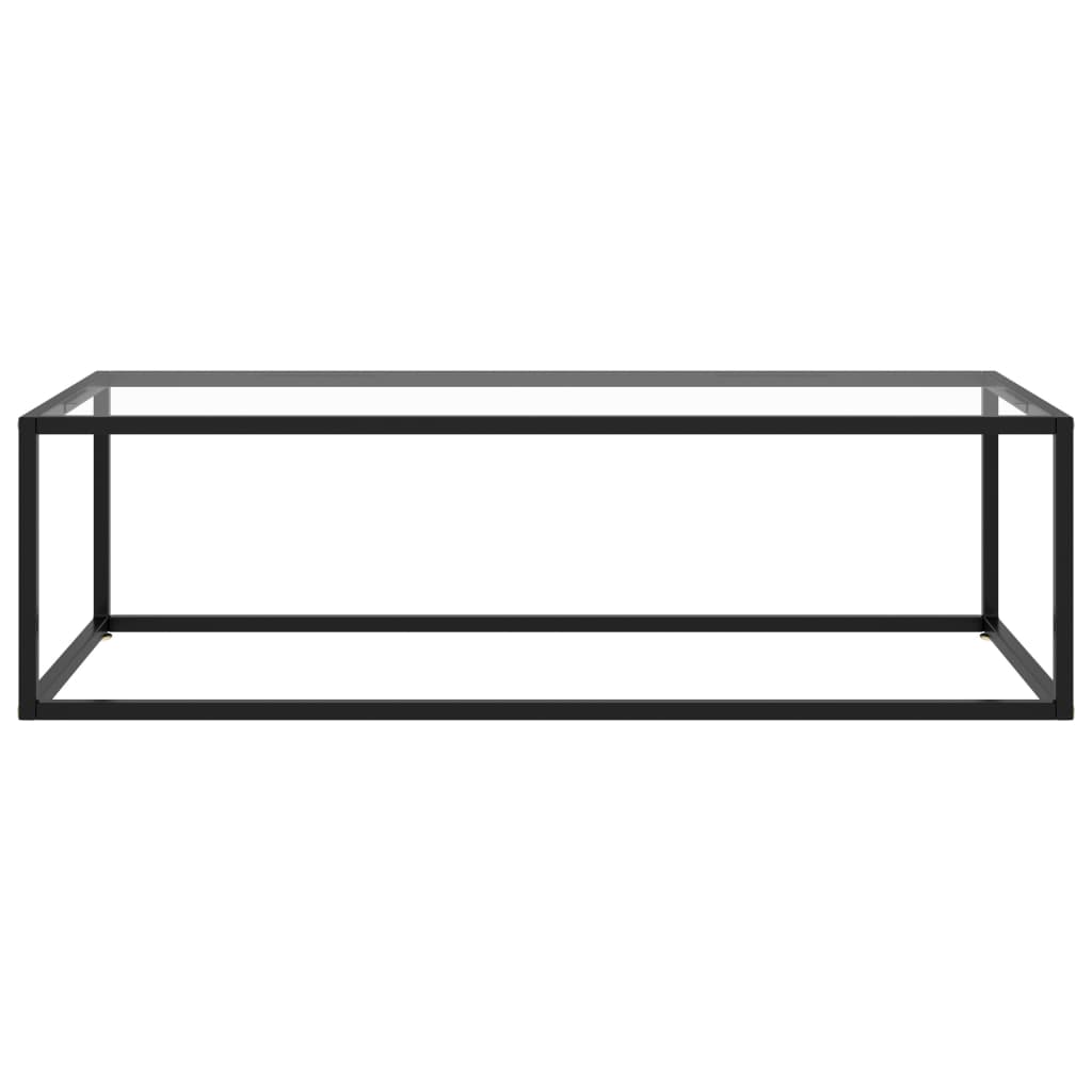 Coffee Table Black with Tempered Glass 120x50x35 cm