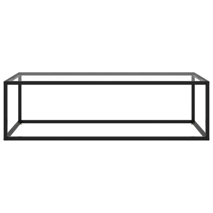 Coffee Table Black with Tempered Glass 120x50x35 cm