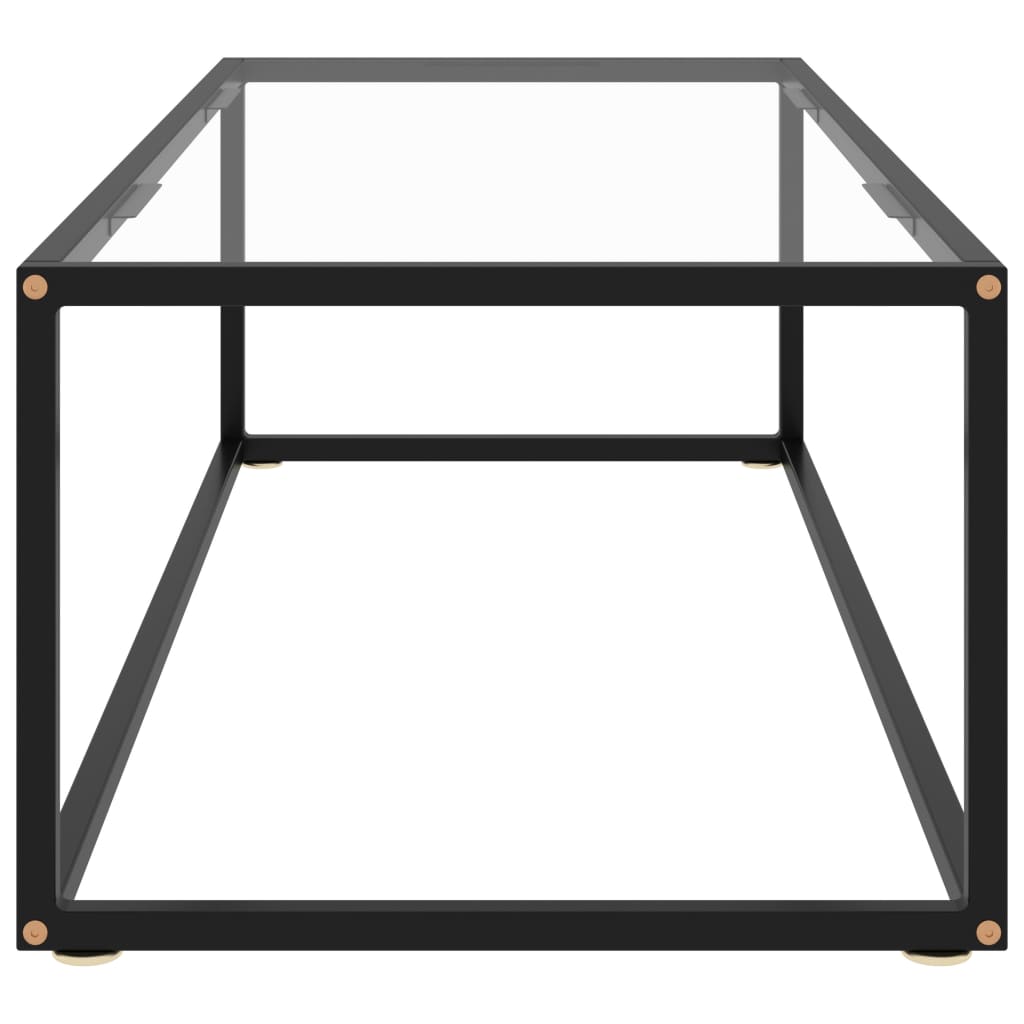 Coffee Table Black with Tempered Glass 120x50x35 cm