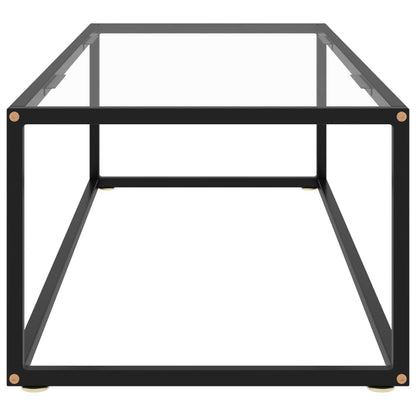 Coffee Table Black with Tempered Glass 120x50x35 cm