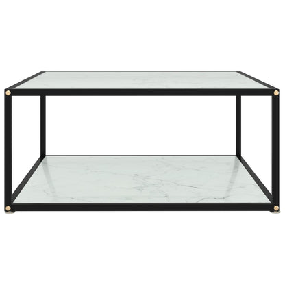 Coffee Table White 80x80x35 cm Tempered Glass