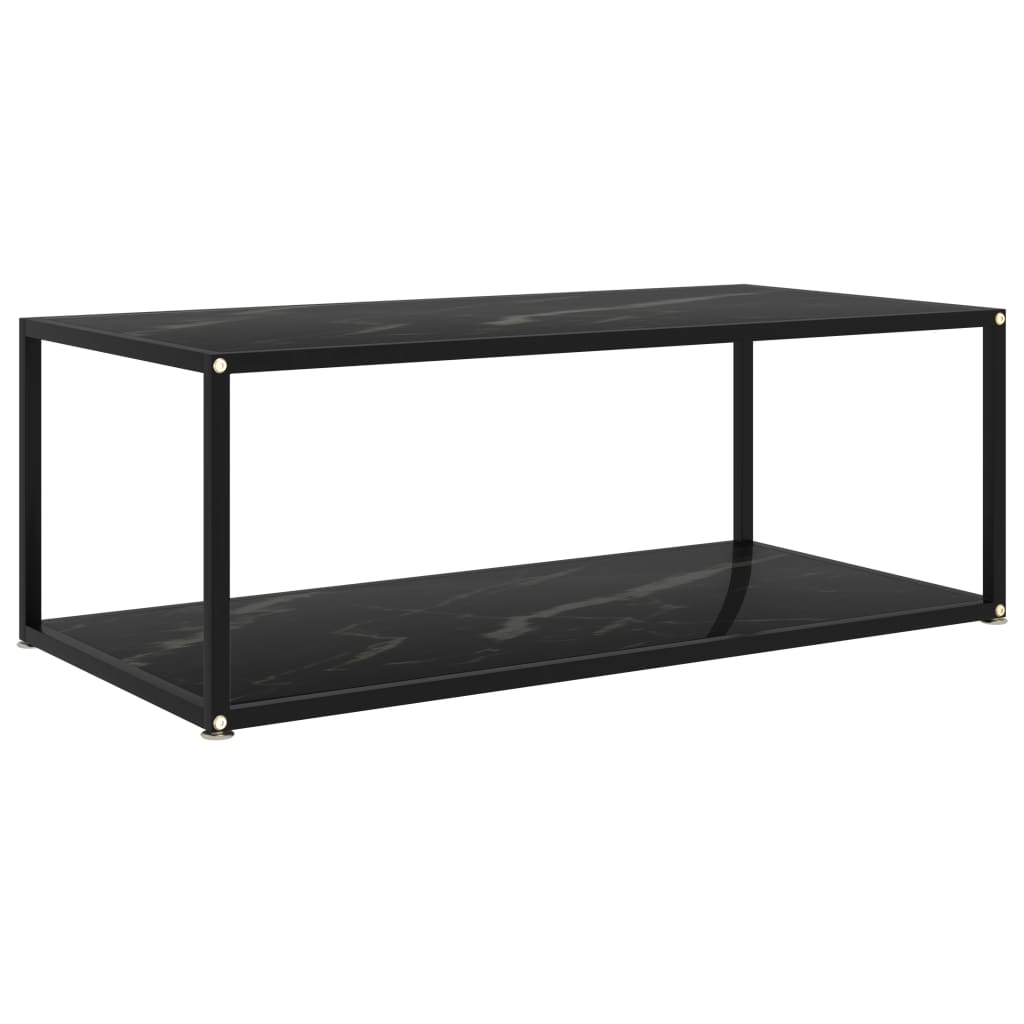 Coffee Table Black 100x50x35 cm Tempered Glass