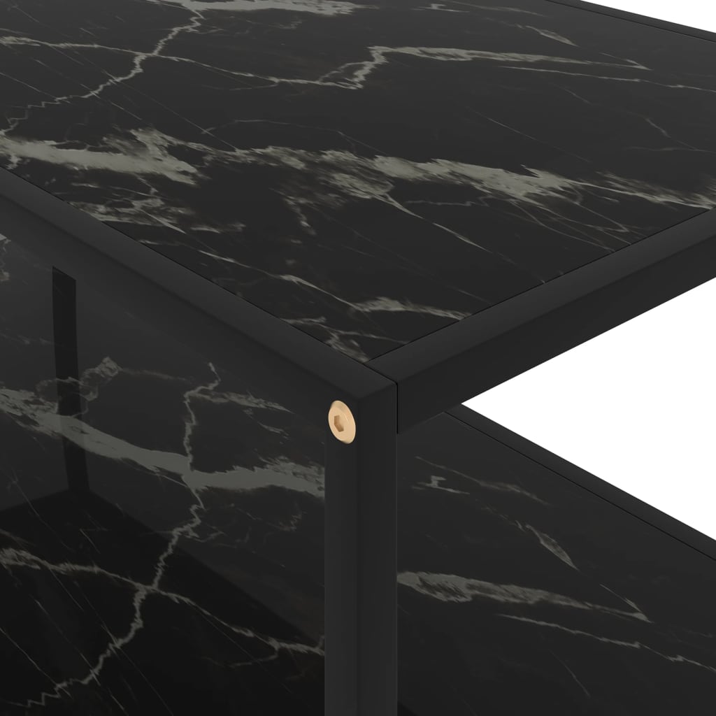 Coffee Table Black 100x50x35 cm Tempered Glass