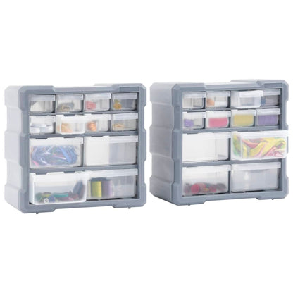 Multi-drawer Organisers with 12 Drawers 2 pcs 26.5x16x26 cm