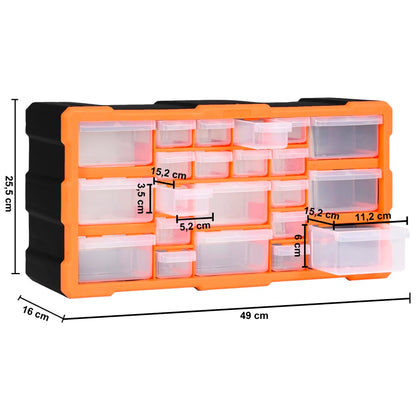 Multi-drawer Organiser with 22 Drawers 49x16x25.5 cm