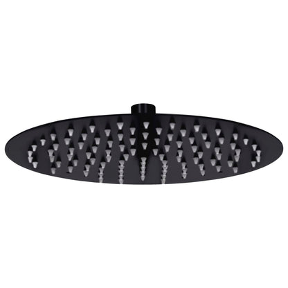 Rain Shower Head Stainless Steel 25 cm Round Black