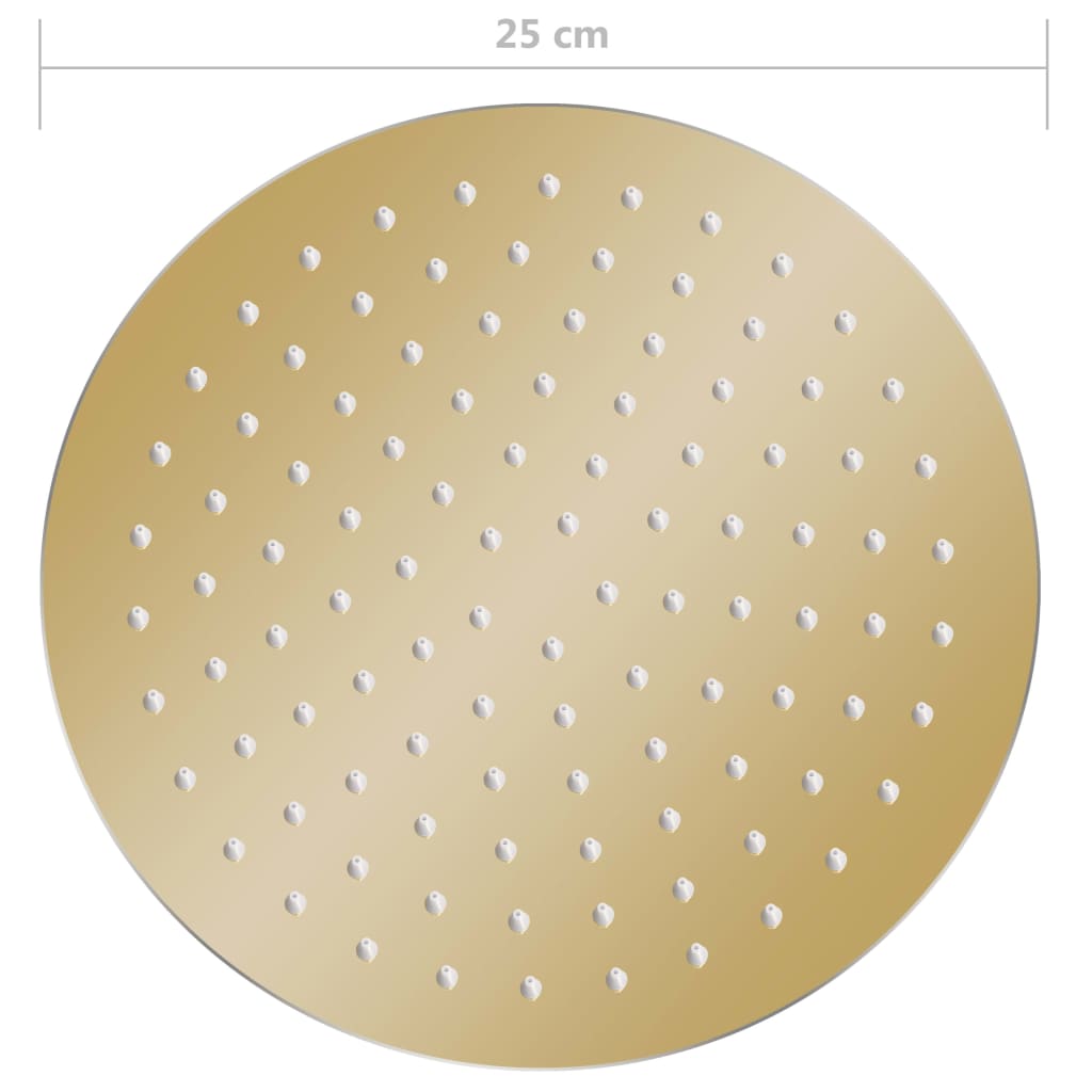 Rain Shower Head Stainless Steel 25 cm Round Gold