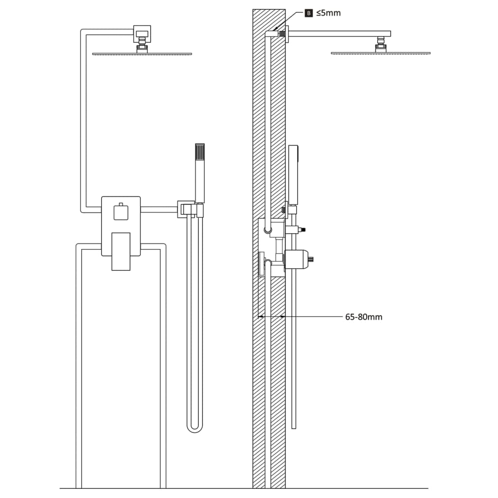 Shower System Stainless Steel 201 Gold