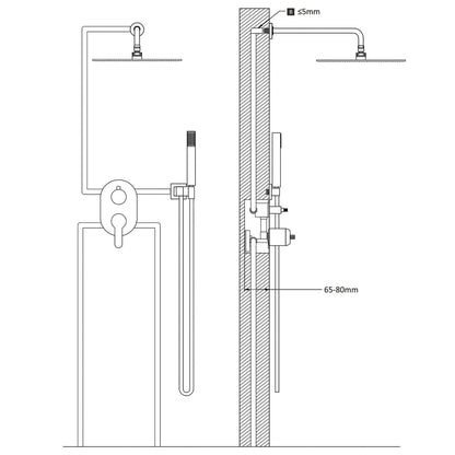 Shower System Stainless Steel 201 Black