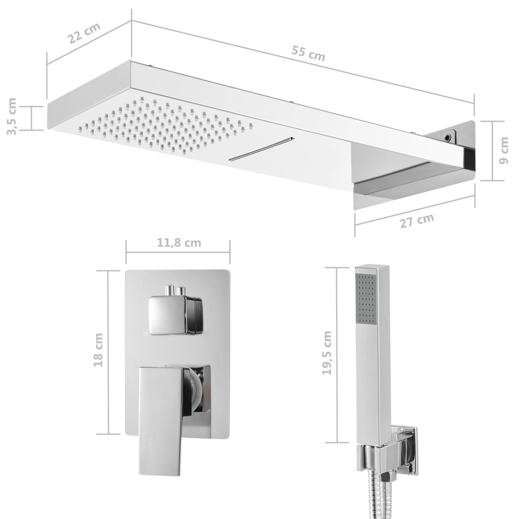 Shower System Stainless Steel 201 Silver