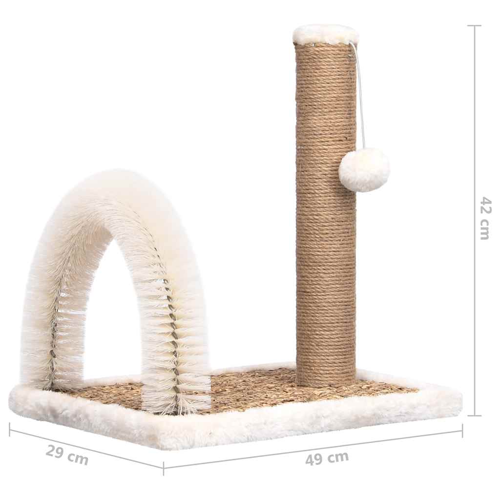 Cat Tree with Arch Grooming Brush and Scratch Post