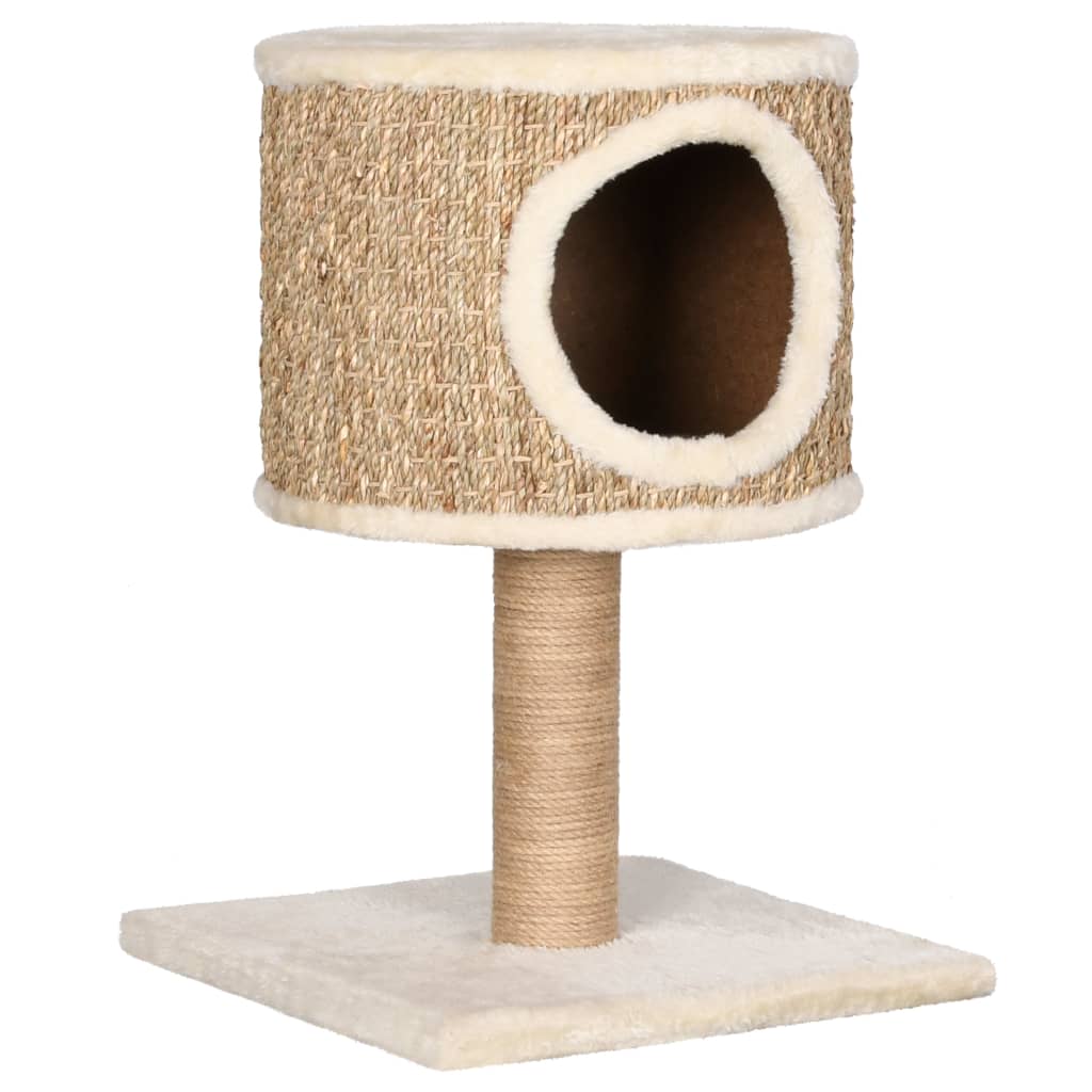 Cat Tree with Condo and Scratching Post 52 cm Seagrass