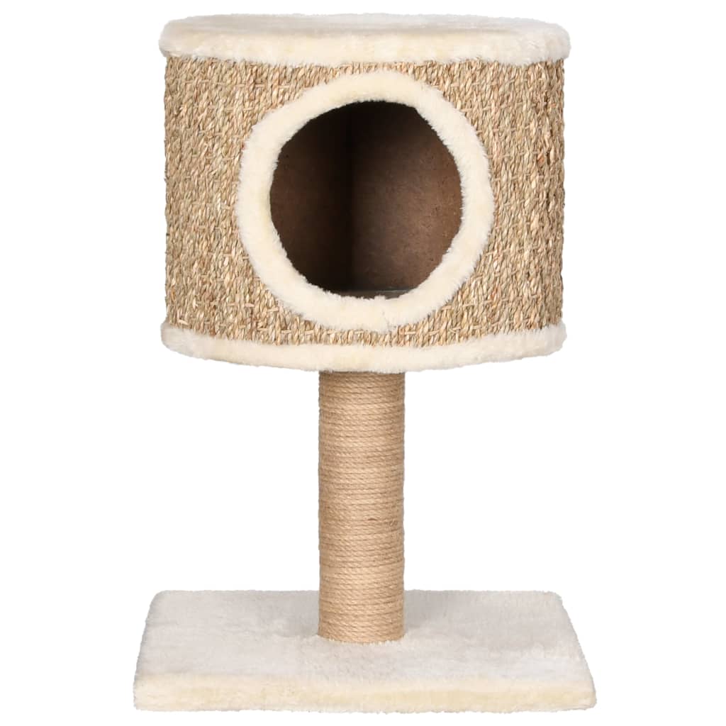 Cat Tree with Condo and Scratching Post 52 cm Seagrass