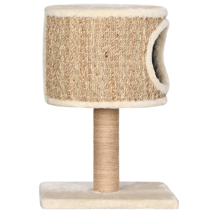 Cat Tree with Condo and Scratching Post 52 cm Seagrass