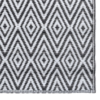 Outdoor Carpet White and Black 190x290 cm PP