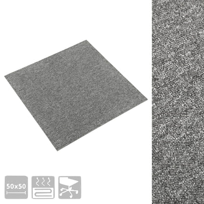 Carpet Floor Tiles 20 pcs 5 m² 50x50 cm Grey