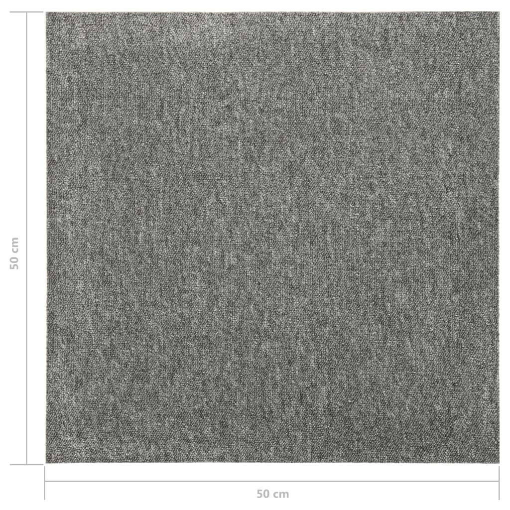 Carpet Floor Tiles 20 pcs 5 m² 50x50 cm Grey