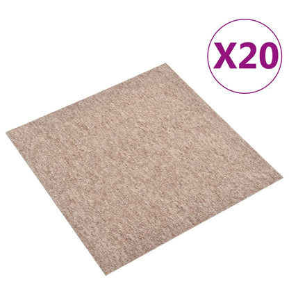 Carpet Floor Tiles 20 pcs 5 m² 50x50 cm Beige