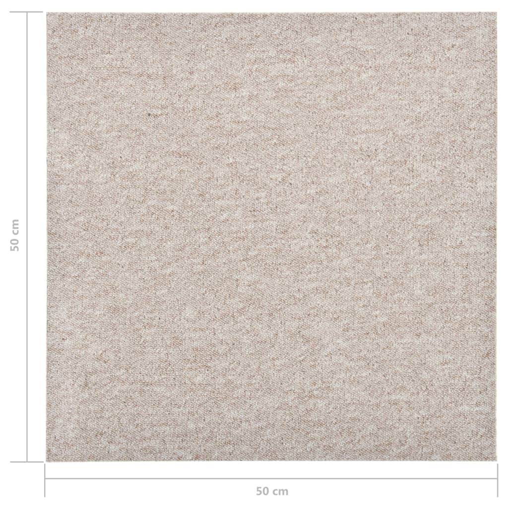 Carpet Floor Tiles 20 pcs 5 m² 50x50 cm Light Beige