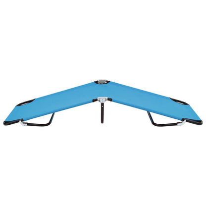 Folding Sun Lounger Steel Turquoise Blue