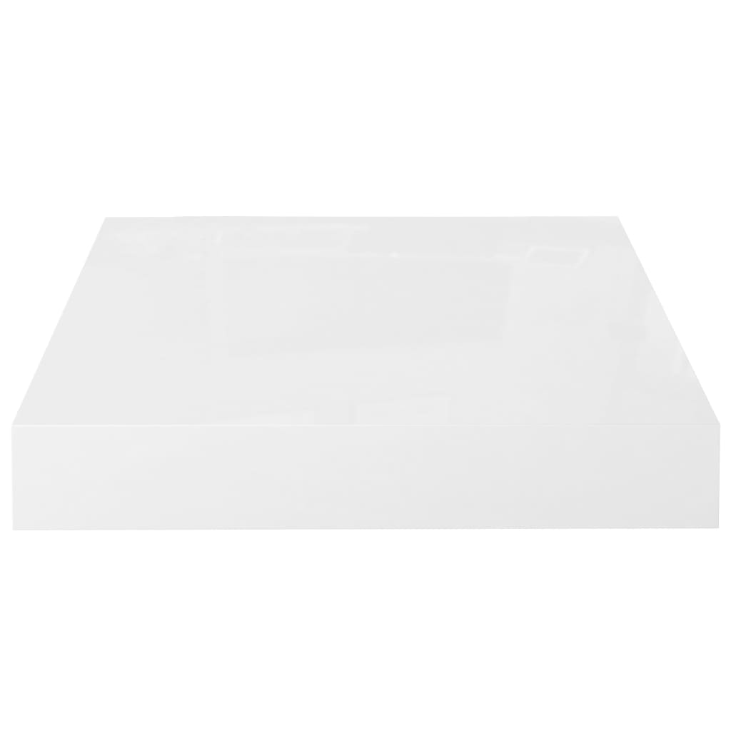 Floating Wall Shelves 4 pcs High Gloss White 23x23.5x3.8 cm MDF