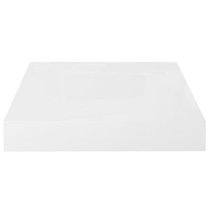 Floating Wall Shelves 4 pcs High Gloss White 23x23.5x3.8 cm MDF