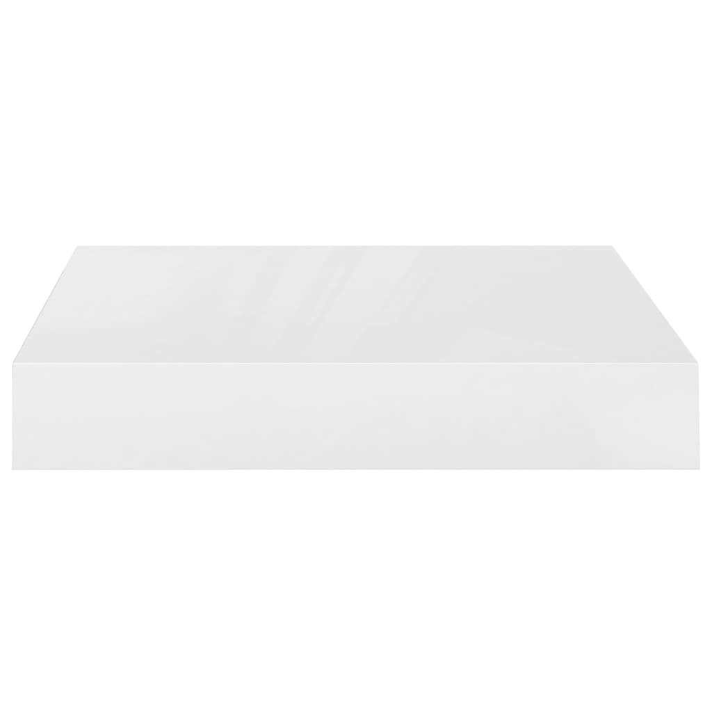 Floating Wall Shelves 4 pcs High Gloss White 23x23.5x3.8 cm MDF