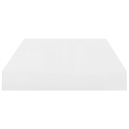 Floating Wall Shelves 2 pcs High Gloss White 40x23x3.8 cm MDF