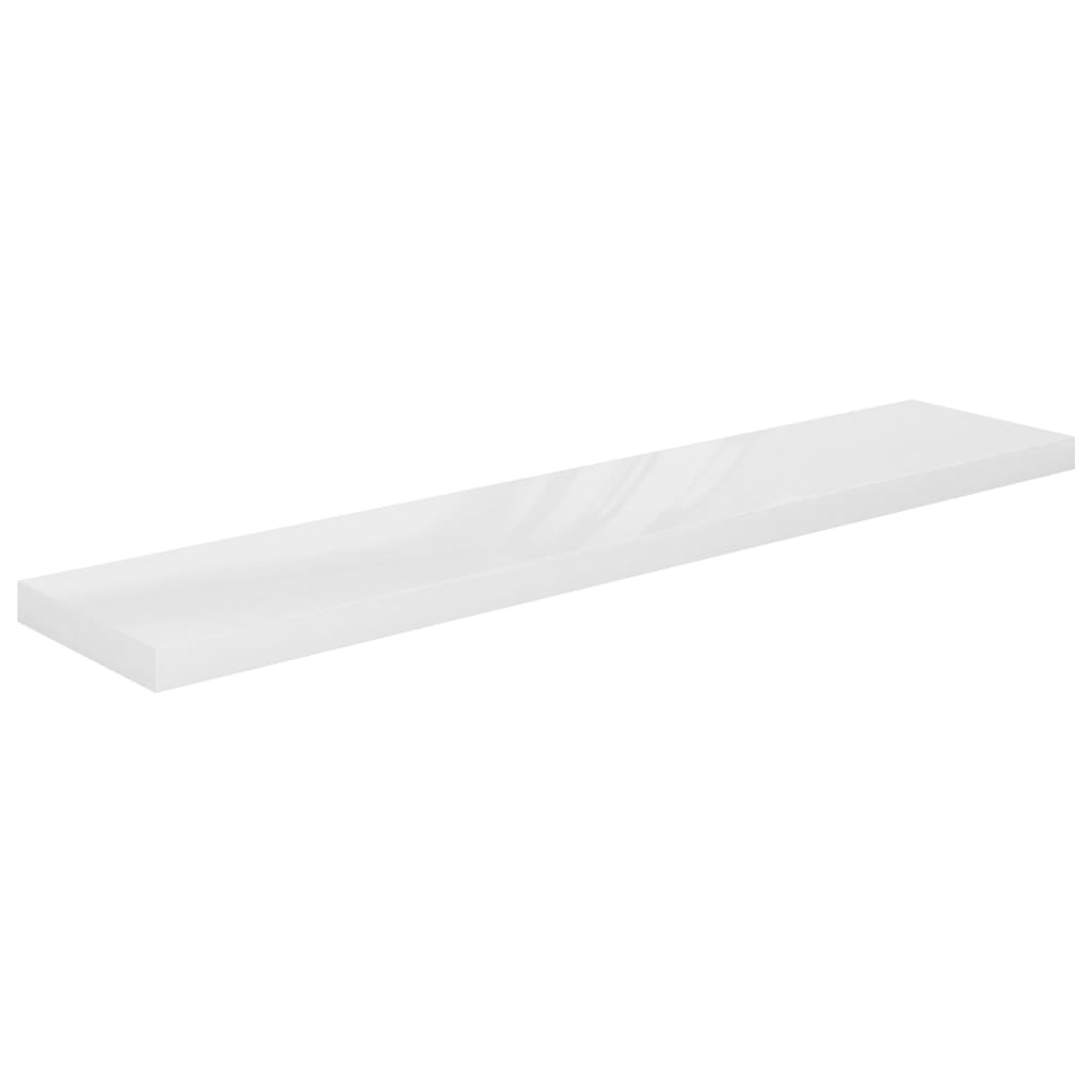 Floating Wall Shelves 4 pcs High Gloss White 120x23.5x3.8 cm MDF