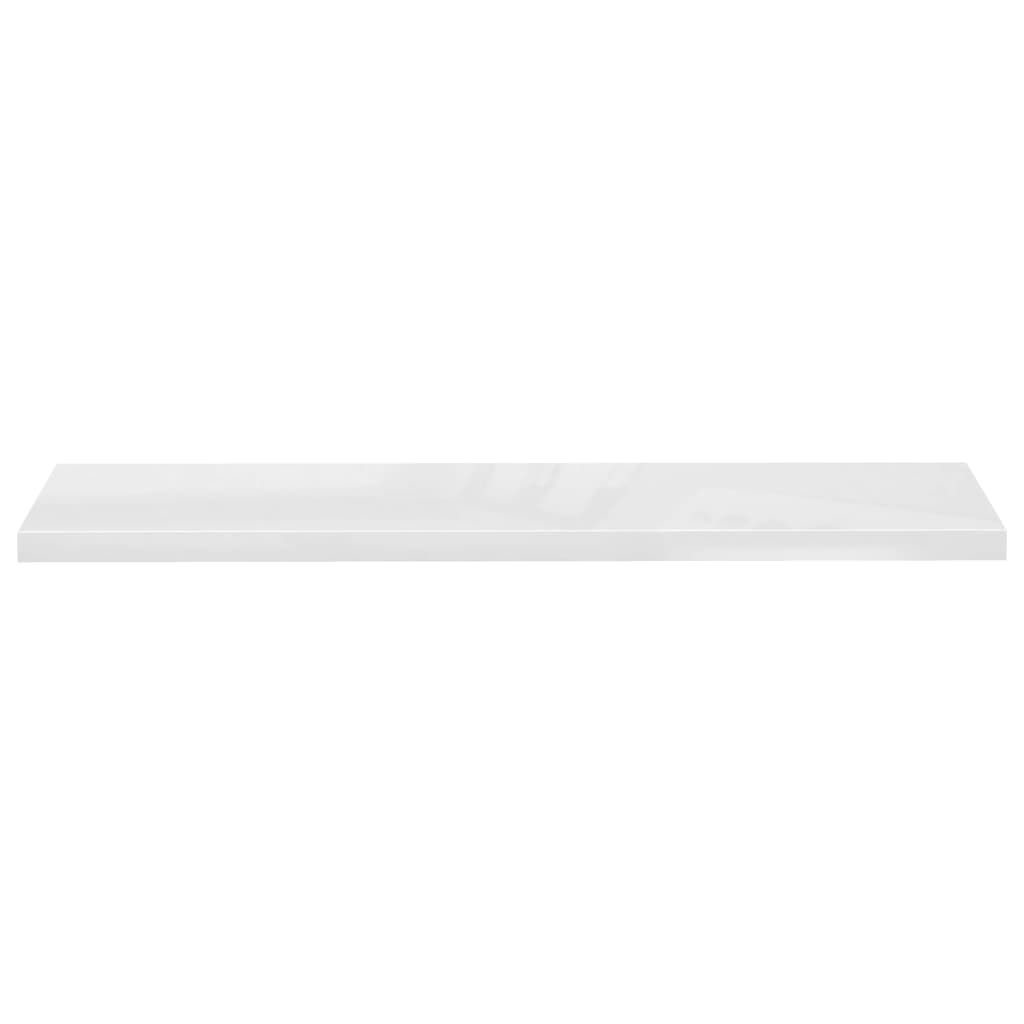 Floating Wall Shelves 4 pcs High Gloss White 120x23.5x3.8 cm MDF