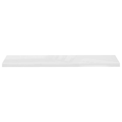 Floating Wall Shelves 4 pcs High Gloss White 120x23.5x3.8 cm MDF