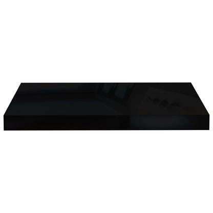 Floating Wall Shelves 2 pcs High Gloss Black 50x23x3.8 cm MDF