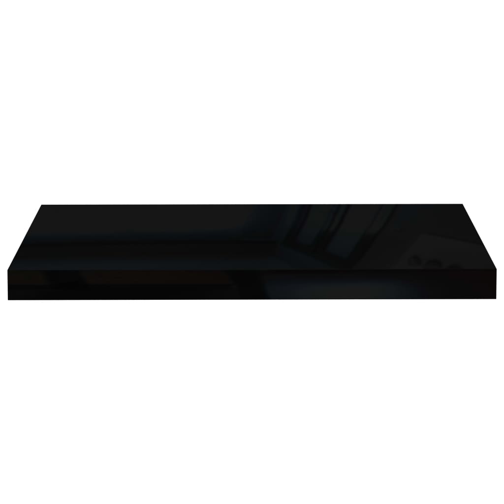 Floating Wall Shelves 4 pcs High Gloss Black 60x23.5x3.8 cm MDF