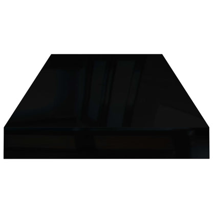 Floating Wall Shelves 4 pcs High Gloss Black 60x23.5x3.8 cm MDF