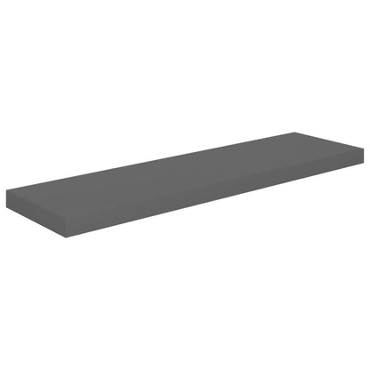 Floating Wall Shelves 4 pcs High Gloss Grey 90x23.5x3.8 cm MDF