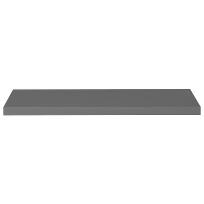 Floating Wall Shelves 4 pcs High Gloss Grey 90x23.5x3.8 cm MDF